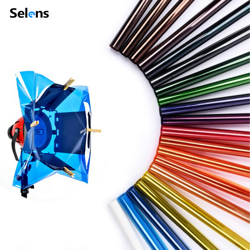 Pop Up Flash Diffuser - Selens 14 Warna 40*50cm Set Filter