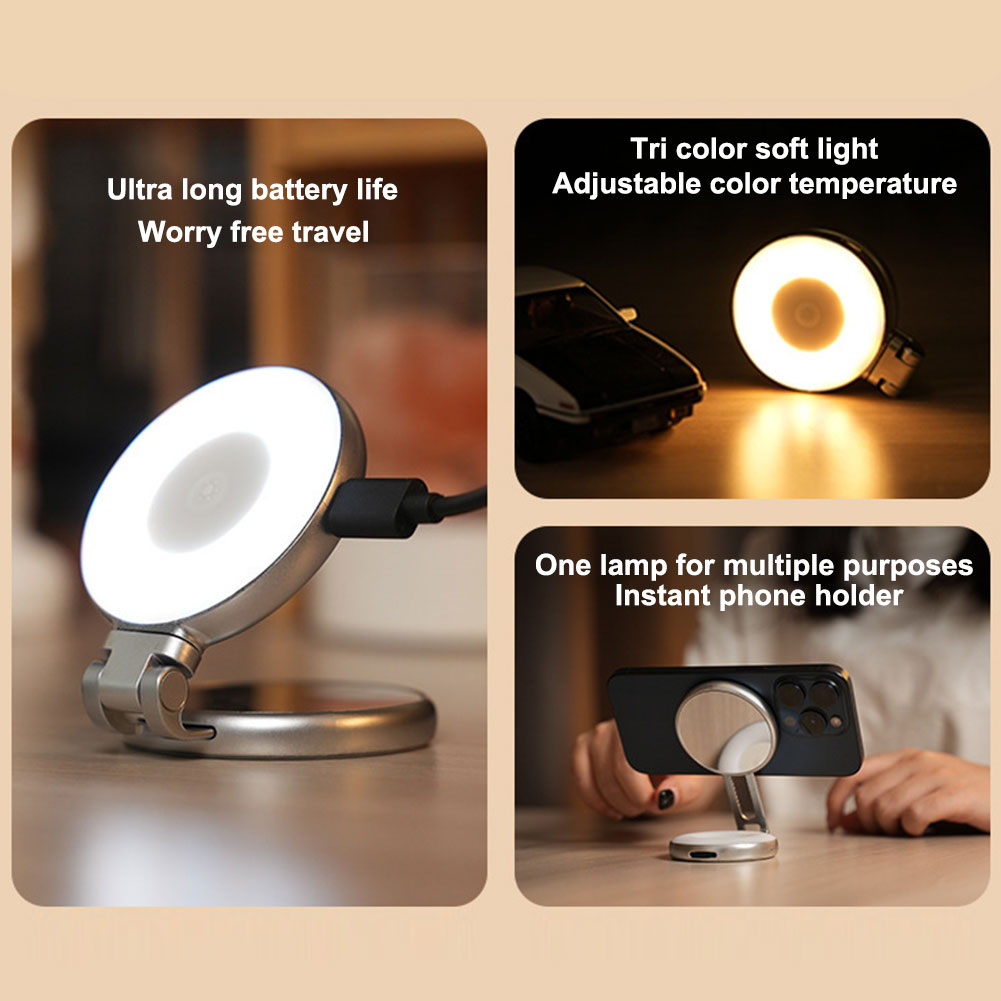 Photography Video - Lampu Selfie Magnetik 3-in-1 dengan Cermin