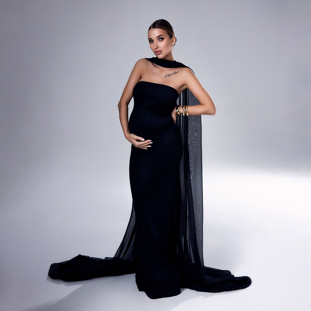 Photography Youtube - Gaun Fotografi Kehamilan Hitam Model Shawl