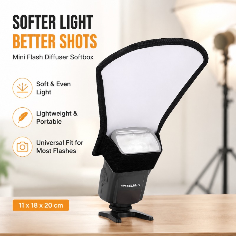 Pop Up Flash Diffuser - Papan Reflektor Flash untuk Kamera DSLR