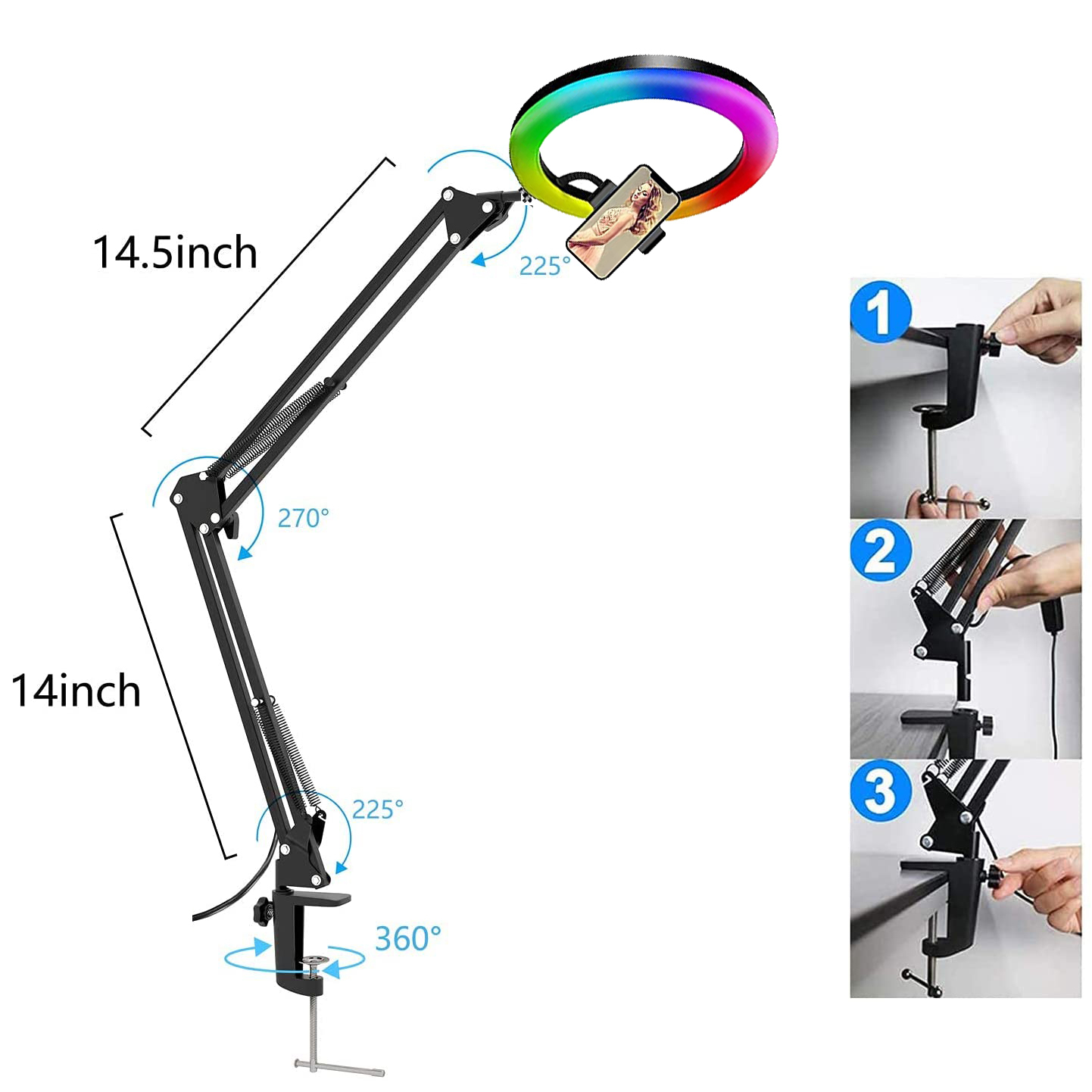 Lampu Selfie Ring RGB 26cm, La - Photography Youtube ulasan dan harga