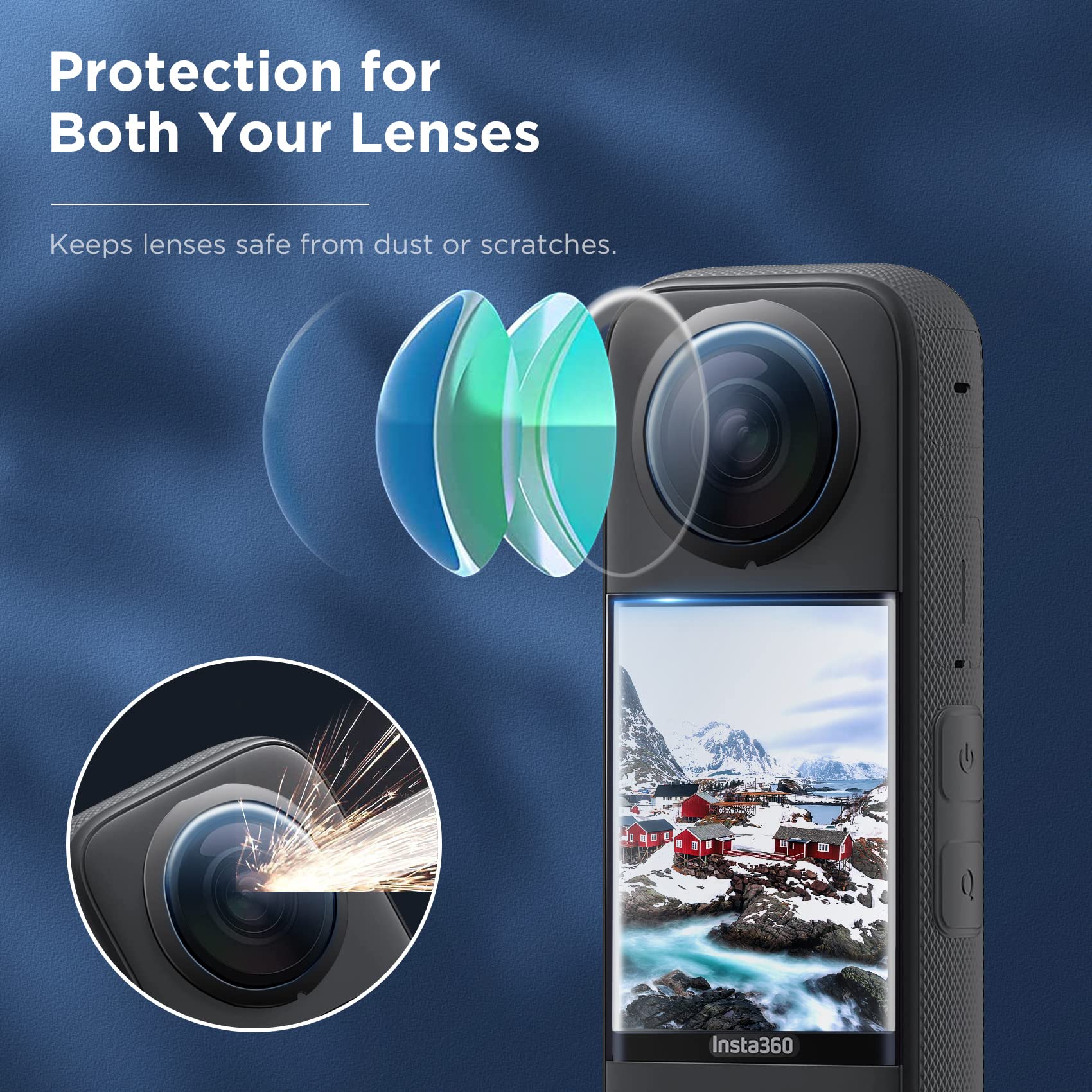 Pelindung lensa untuk Insta360 - Insta360 Camera X3 ulasan dan harga