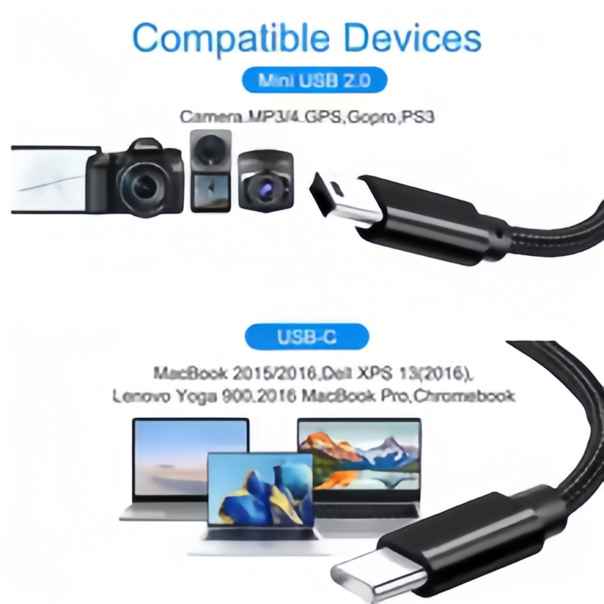 Kabel USB C ke Mini USB Pendek - Photograph Mp3 ulasan dan harga