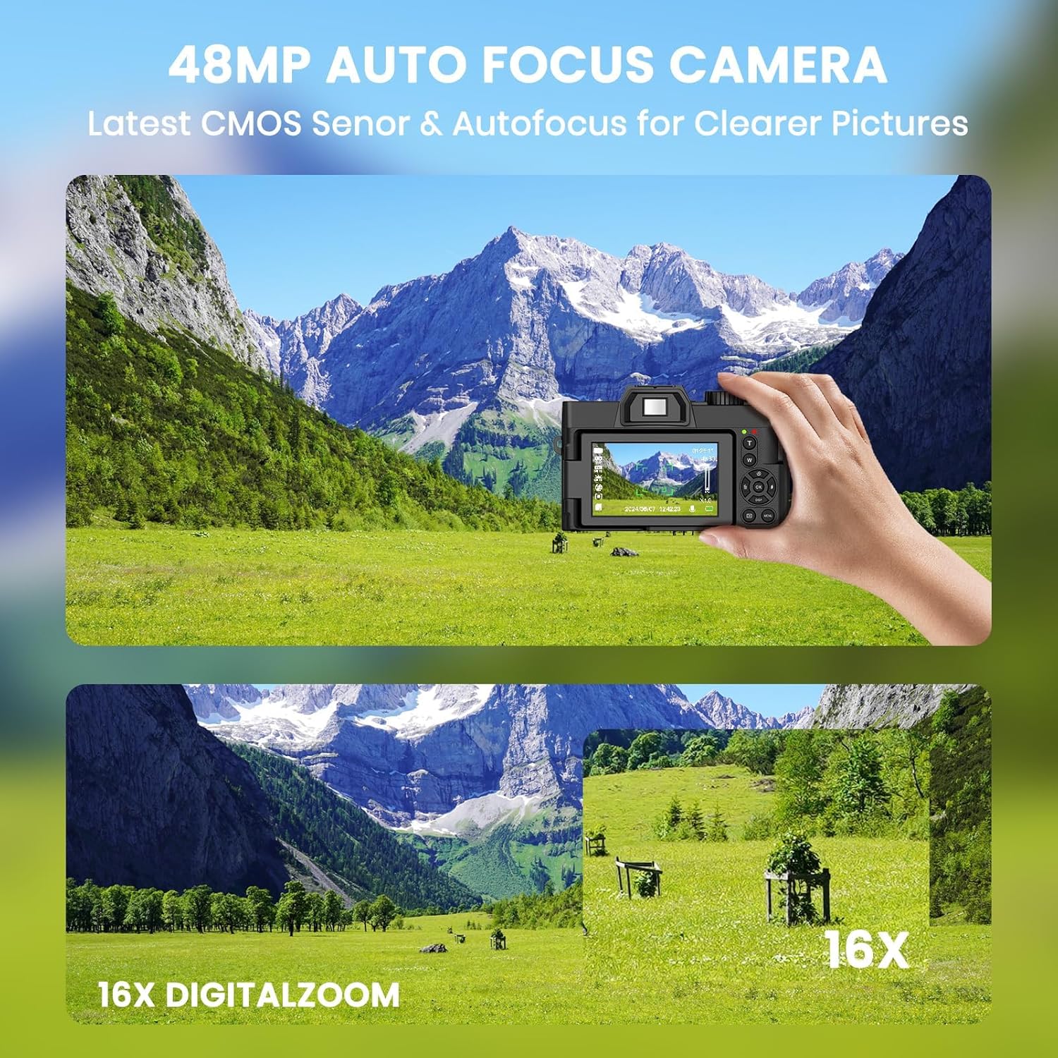 Kamera Digital 48MP dengan WiF - Photography Youtube ulasan dan harga